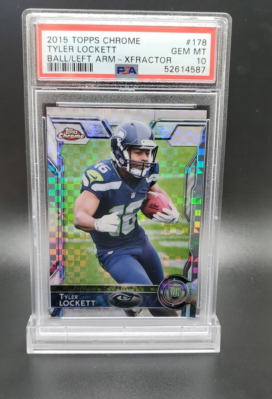Tyler Lockett Topps Chrome #178 Ball in Left Arm-Xfractor