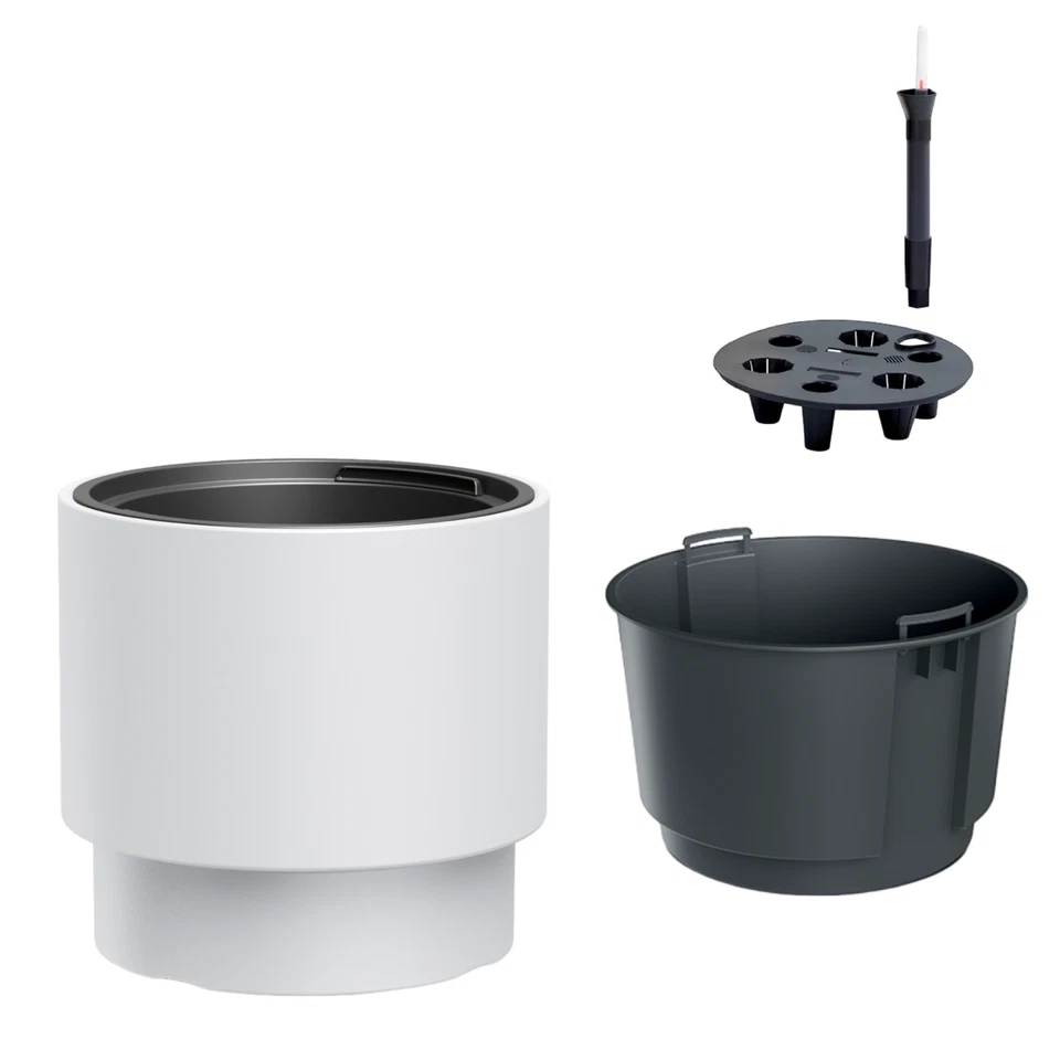 Blumenkübel Blumentopf Bewässerungssystem Einsatz Rund MATT ( Weiß; L/XL/XXL ) - Bild 3 von 4