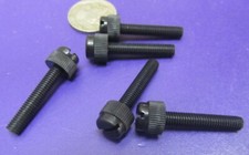 Nylon Black Plastic Thumb Screws: 10-32 x 1.0" Length, 13/32" Head Dia, 100 Pcs