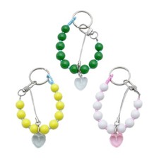Fashionable Beaded Pendant Phone Chain Keyring Cellphone Charm Keychain