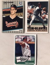 Tom Glavine - 1989 Fleer 1993 Fleer & 2023 Archives 1965 Throwback - Braves