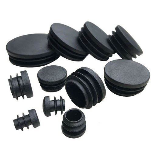 Round Plastic Blanking End Caps Pipe Tube Inserts Plugs Bungs / Black 12 to 76mm - Picture 1 of 29