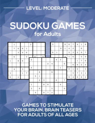 Sudoku Games for Adults Level: Moderate -  NEW Barb Drozdowich 2020