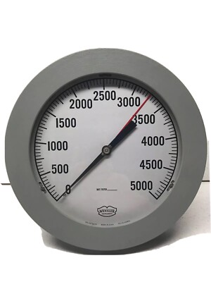 10 Inch 5000 PSI Pressure Gauge Wall Or Panel Fire Dept. Dive Shop Fill Station