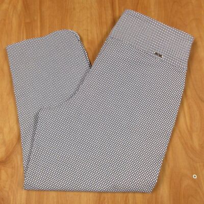 S.C. & CO. 360 Degree Tummy Control Capri Pants Sz 10 Blue Geo Print Skimmer NWT