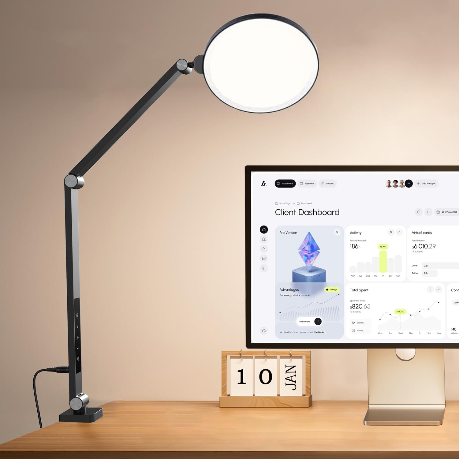 BOHON Ring Light for Video Conference Lighting, LED Desk Lamp with Clamp, 15W...-image