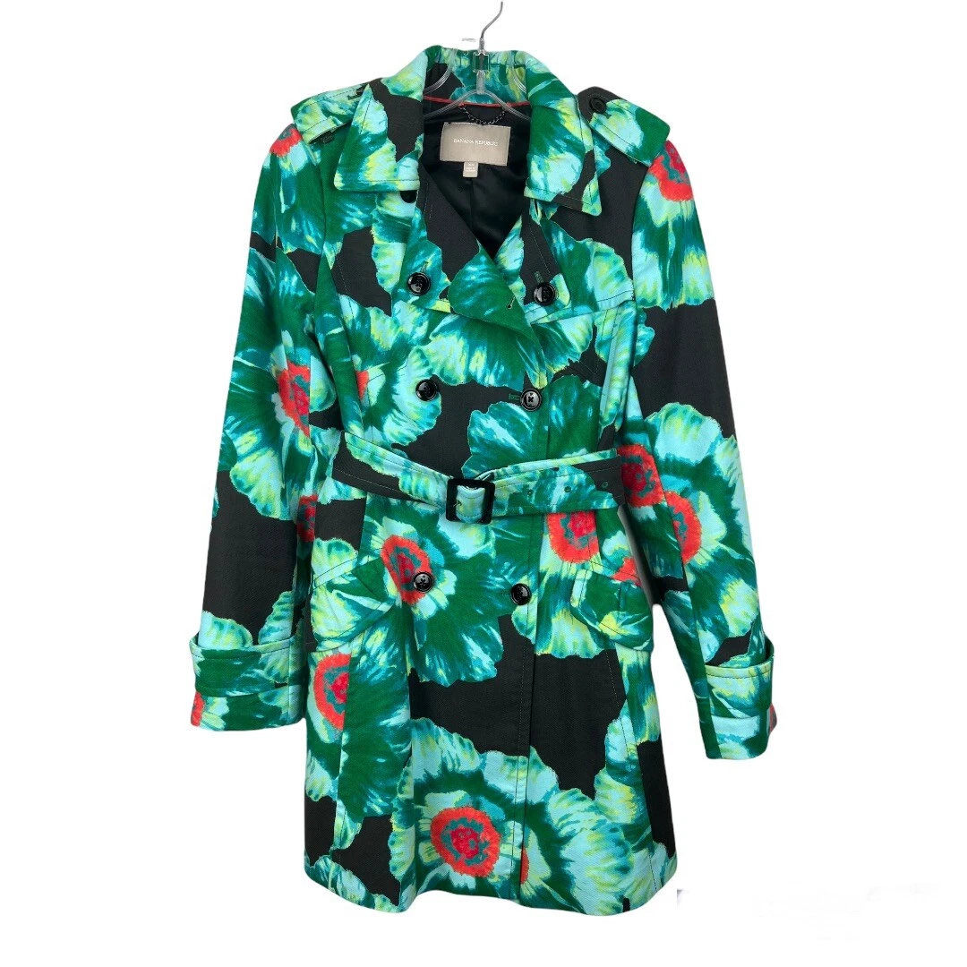 Banana republic green trench coat clearance