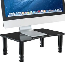 Glass Computer Monitor Stand Riser with Height Adjustable Multi Media Desktop...