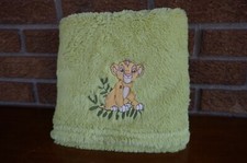 BABY Blanket Disney THE LION KING Green SIMBA Embroidered LION Cub Leaves Branch