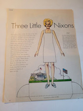 THE THREE LITTLE NIXONS PAT-JULIE-TRICIA  PAPER DOLLS & OUTFITS