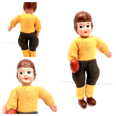 VTG Celluloid Stuffed College Football Player Doll Toy 1930s Japan