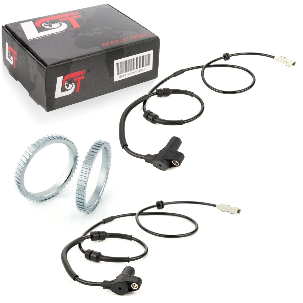 2x ABS sensor and ABS ring front speed sensor 48 teeth for Citroen Berlingo