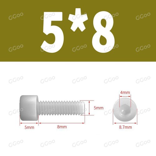 M3 M4 M5 M6 M8 M10 M12 Cap Head Screws Hex Socket Allen Key Bolts Nylon DIN 912 - Picture 25 of 89