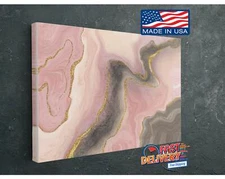 Pink Stone Marble Canvas Print, Valuable Stone Look, Contemporary Wall Art