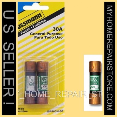 FREE S&H! 2 PACK! COOPER BUSS MANN NON 30 AMP 25O VOLT CARTRIDGE FUSE  BP/NON-30