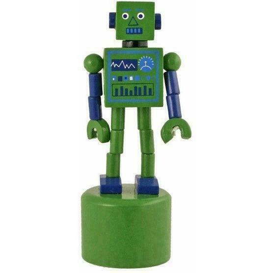 Robot Finger Push Puppets Classic Wooden Toy Colors May Vary Aty135