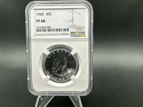 1960 PROOF FRANKLIN HALF DOLLAR 50C NGC CERTIFIED PF 68 - Silver