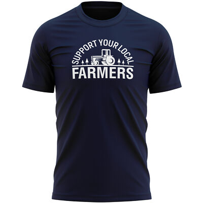 Support Your Local Farmers Herren T-Shirt Farming Gifting Him Tractor Tee Männer