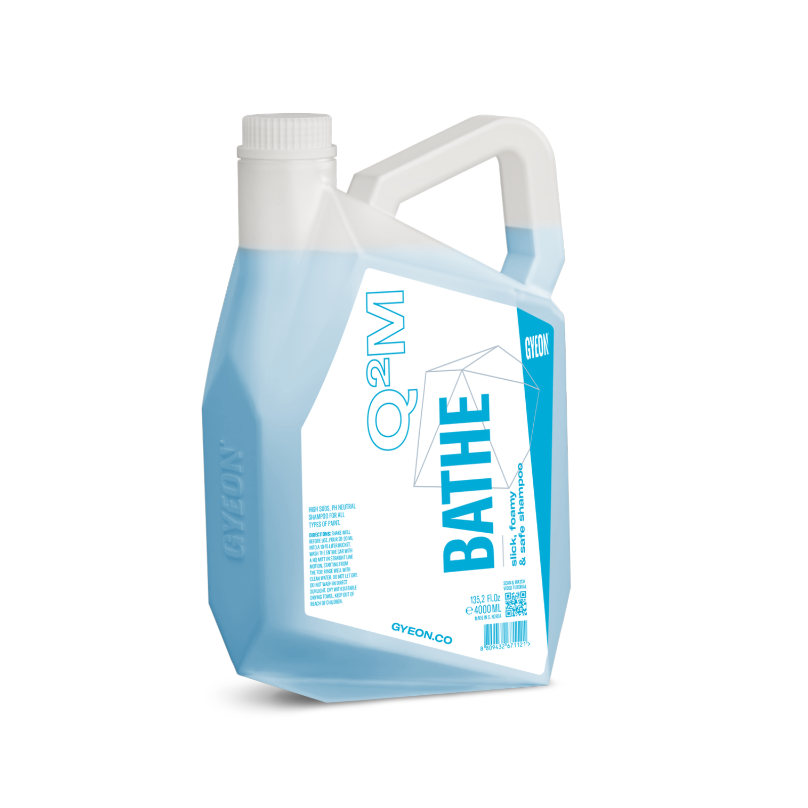 Gyeon Car Shampoo - Q2M Bathe - Slick, Concentrated pH Neutral 4000ml