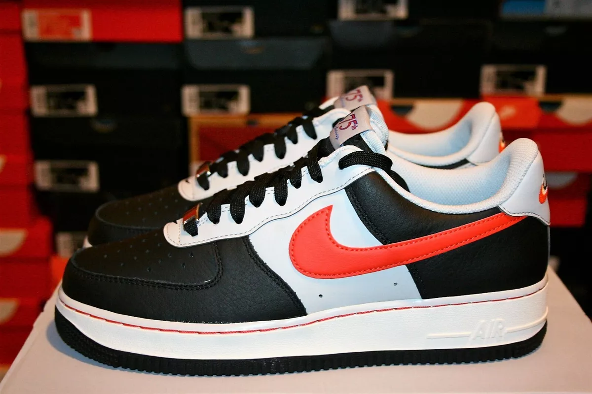 Nike AIR FORCE 1 '07 LV8 EMB 75th Anniversary Black Red