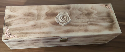 Holzschatulle Rose, sehr edel, Geschenkverpackung, wahlweise Rotwein