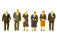 Preiser 10559 KirchgäNger 6 Figuren H0 1:87 Handbemalt Neu + Ovp