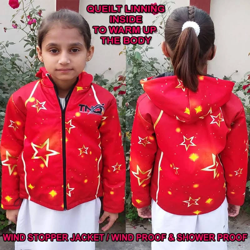KIDS Children Windstopper jacket Winter Thermal Fleece hoodie outdoor TNQ BRAND