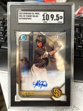 Yendry Rojas 2022 1st Bowman Chrome RC SGC 9.5 On Card Auto 10 (QUC016806)