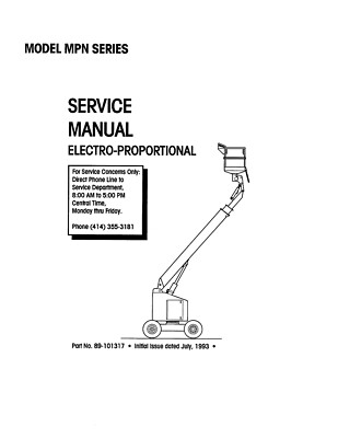 Simon MPN Series Electro-Proportional Workshop, Repair, and Service Manual