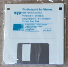 WordPerfect 6.1 For Windows Disk, Version 1.0, 1996, C/N:06244