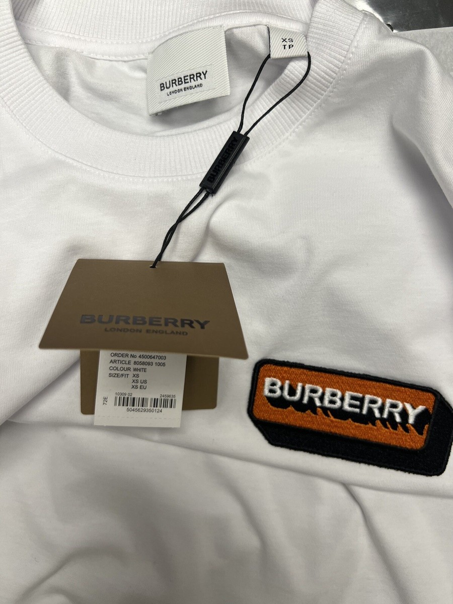 burberry t shirt men black orange white | eBay