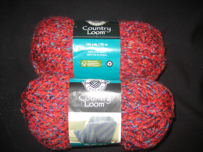 Lot of 2 Loops & Threads Country Loom Color Caravan #6 Weight 104 yds & 5 oz ea