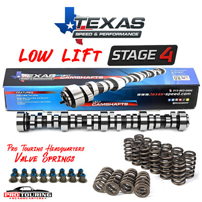 TSP LS Truck Cam Kit Texas Speed Low Lift Stage 4 Camshaft PTHQ LS Valve Springs