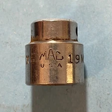 Mac Tools USA X6 19mm Metric Shallow Socket 3/8" Drive 6 Point Chrome Finish