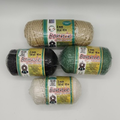 LOT OF 4 Pepperell Braiding Co Bonnie Macrame Craft Cord Mixed Colors NEW