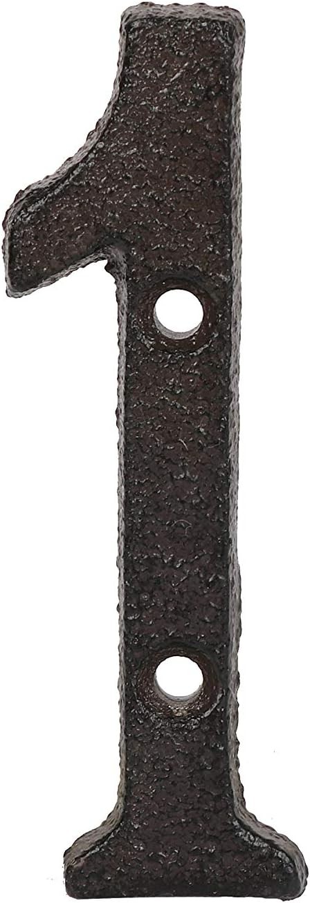 Small House Door Number Antique Cast Iron 1 Black