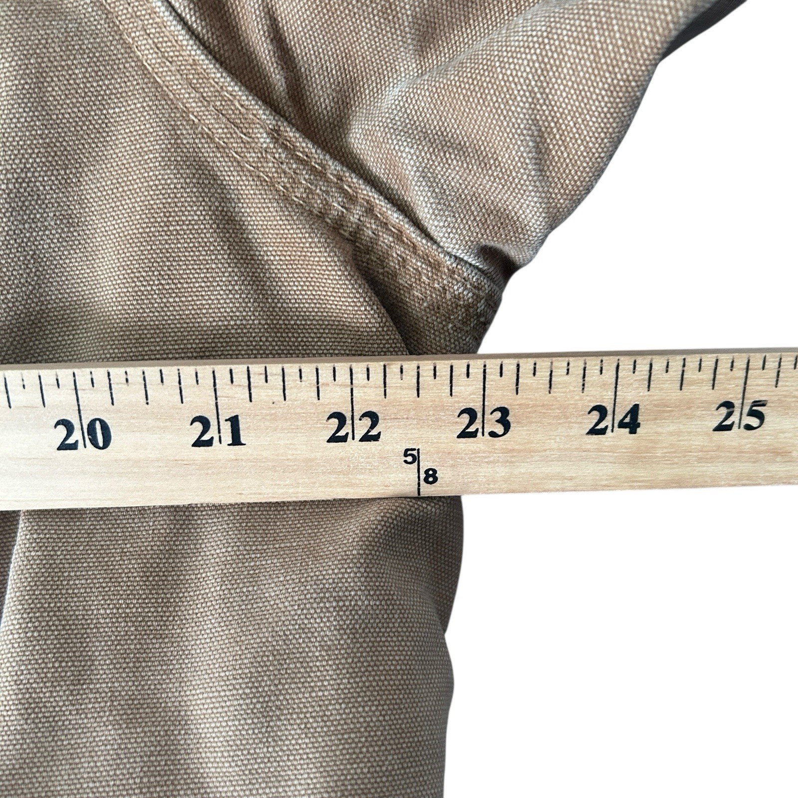 Carhartt Mens VTG Jacket Sz L Hooded Canvas Insulated Lined Tan Chore Rare 80s image 7