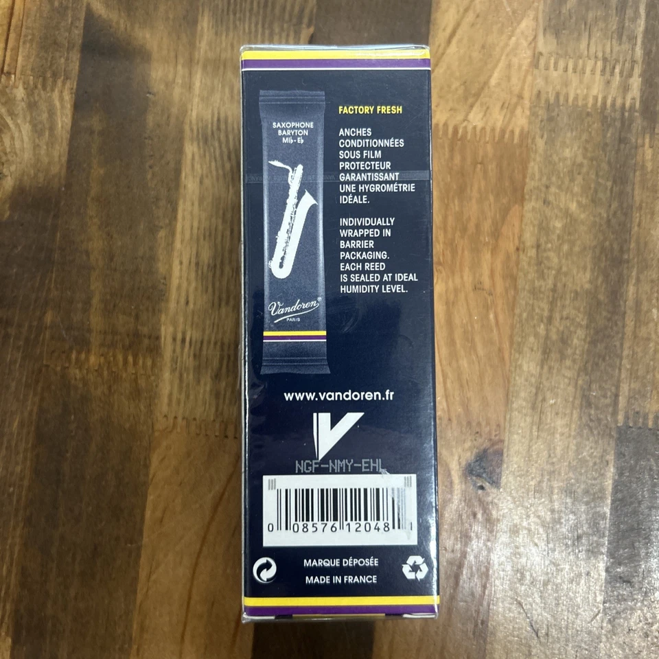 Cañas de clarinete bajo Vandoren SR2425, fuerza paquete de 2 1/2-5 Foto 3 de 4
