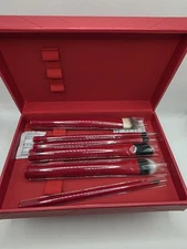 Giorgio Armani LTD Ed Prestige 6pc Makeup Brush Set In Red Case New!
