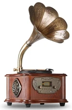 Record Player Turntable Wireless All in One Vintage Phonograph Gramophone Retro