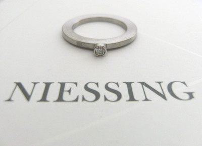 Niessing Ring Brillantscheibenringe Pt950 Platin 0,10Ct. Weite 58,7 NP 4665  