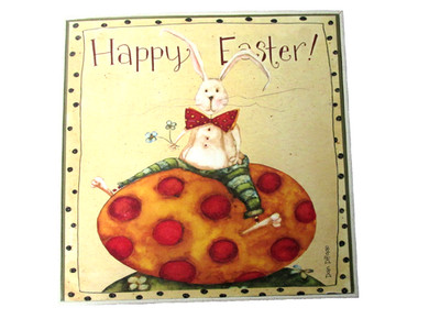 Dan Dipaolo August Moon HAPPY EASTER Wall Hanging Canvas Picture Art