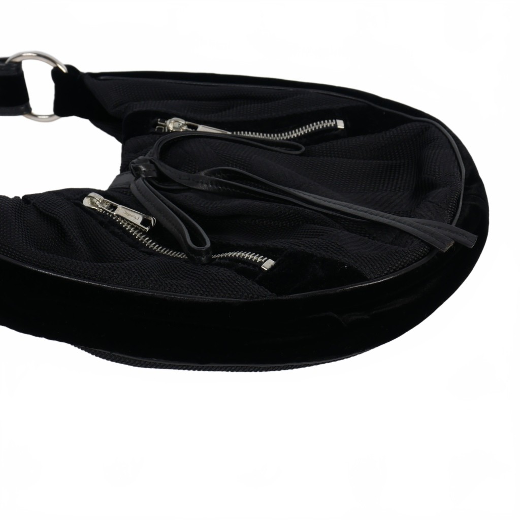 Borsa a tracolla Yves Saint Laurent Tom Ford epoca velluto tela luna nera donna