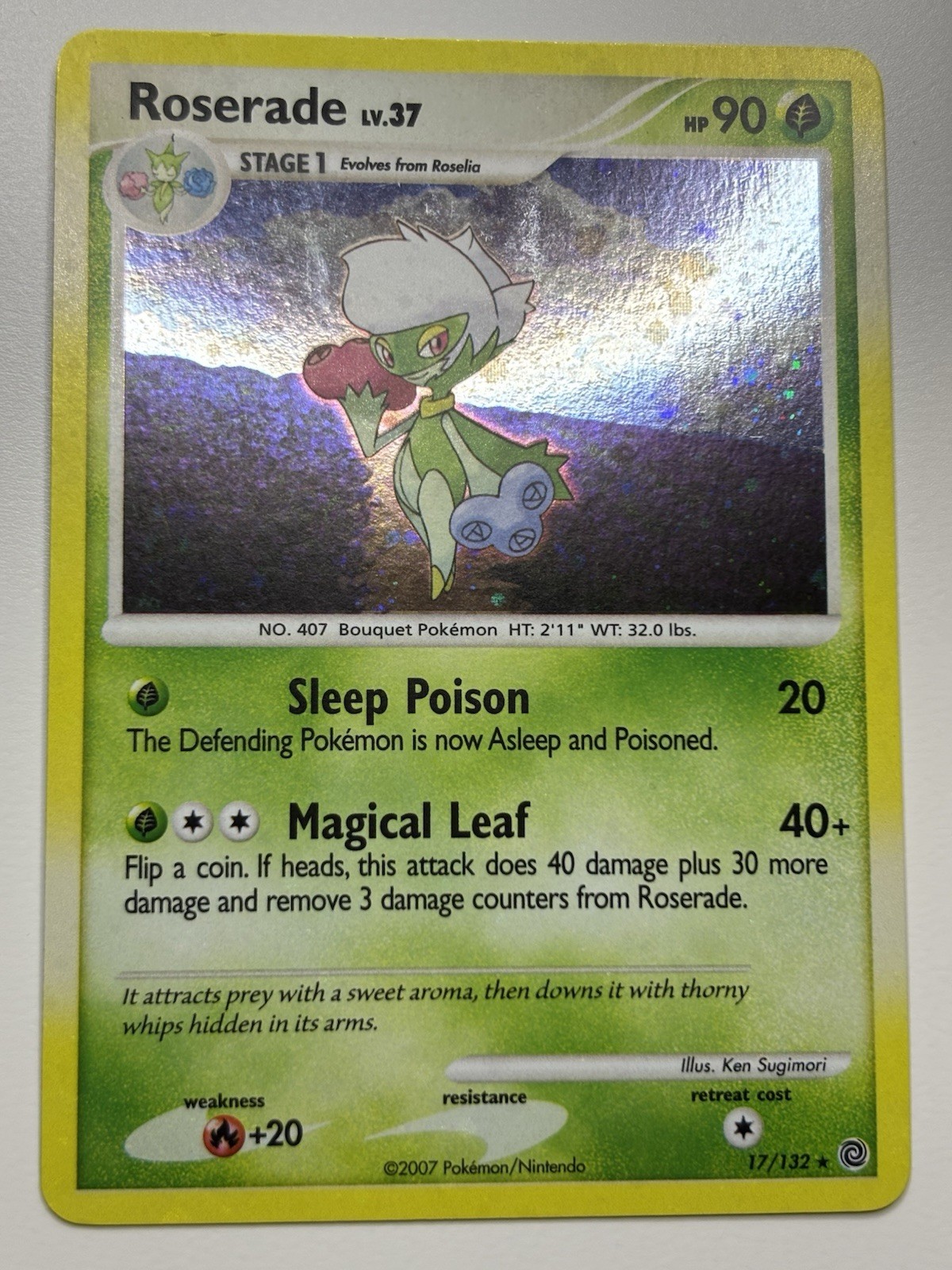 Pokemon Card - Roserade Secret Wonders 17/132 Holo Rare LP