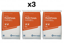 3 x British Gypsum Thistle Multi Finish Plaster 25kg bulk discount