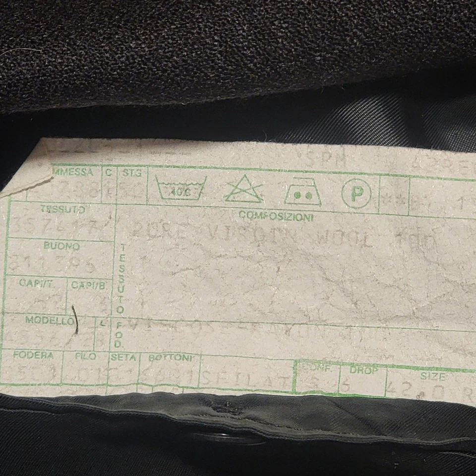 Blazer De Colección Giorgio Armani Doble Pecho Lana Virgen Cuadros Hombres 42R Gris Italia Foto 4 de 4