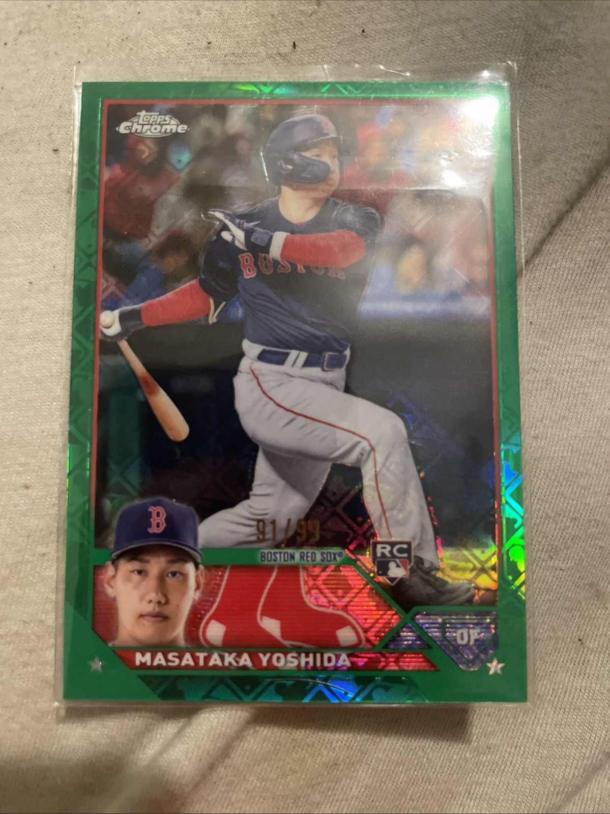 2023 Topps Chrome - Masataka Yoshida #167 Green Refractor /99 (RC)