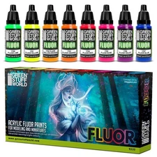 Green Stuff World 9353 Acrylic Fluor Paints [PAINT SET]