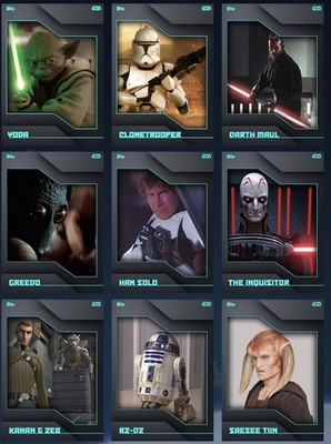 Star Wars Card Trader 2015 Aqua Shadowbox Full Set - old is gold