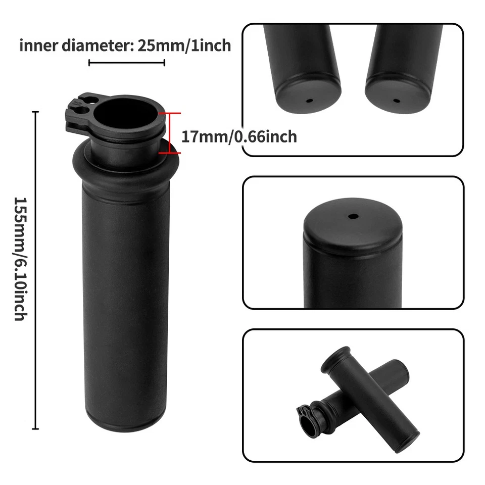 Cable Throttle Thicker 1" 25mm Hand Grips For Honda CX500 CX500D CX650T Hawk 400 — 第 3/4 张图片